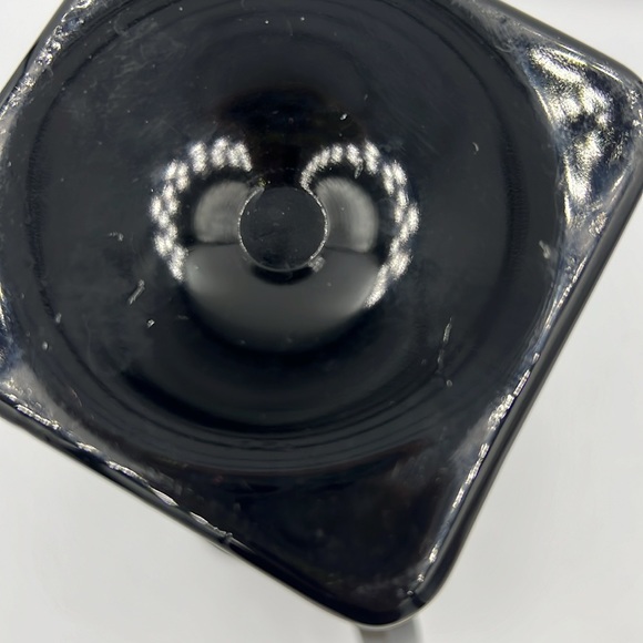 1930s LE Smith Black Amethyst Glass Trophy Vase Dancing Nymphs 7” - Picture 3 of 5